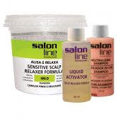 salon line alisa e relaxa + ativador + neutralizador